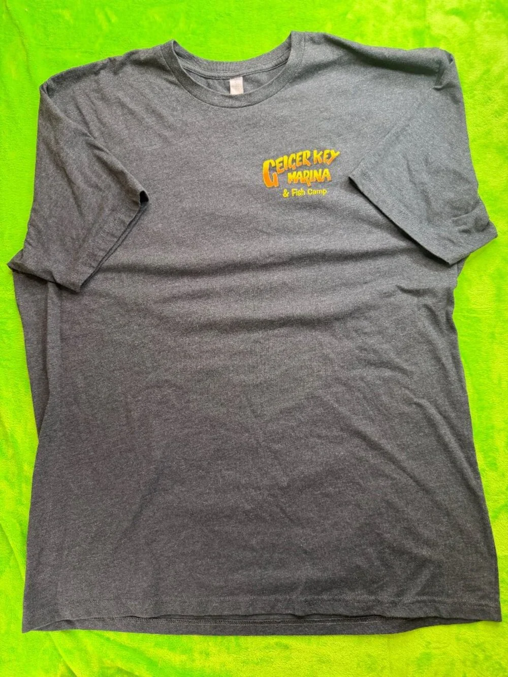 Geiger Key Marina Fish Camp T-Shirt Sz XXL Florida Keys Iguana